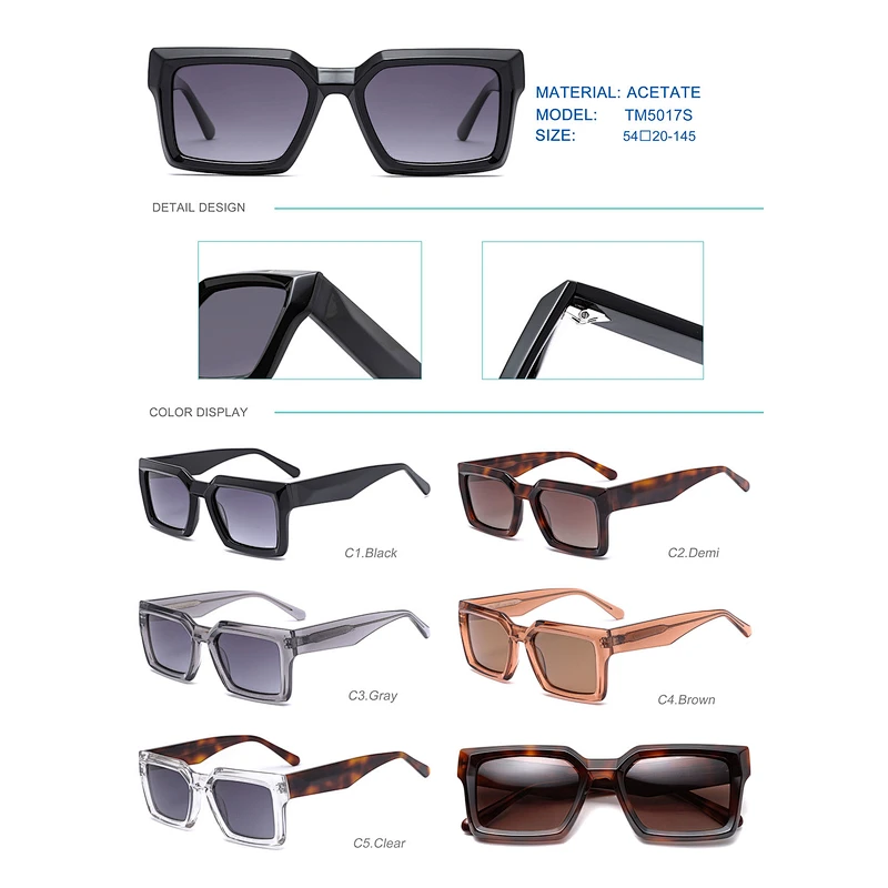 high quality new model custom logo acetate sunglasses